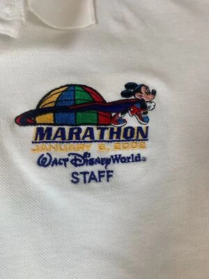 Walt Disney world marathon staff polo shirt 2002 vintage Mickey running - Image 1 of 4