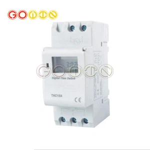 Interruptor temporizador digital programable de montaje en riel THC15A DIN CC 12V/AC 110 220V - Imagen 1 de 7
