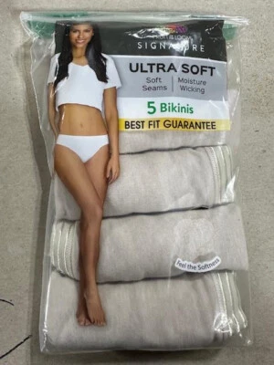 PACK 5 BIKINI Fruit of the Loom ULTRA SUAVE Mezcla Algodón Beige Talla - 7 u 8 Foto 1 de 3