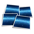 4x Square Stickers 10 cm - Wave Abstract Electricity  #16592