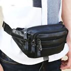 Large Capacity Men's Waist Bag PU Leather Waist Purse Pack Travel Phone Bag