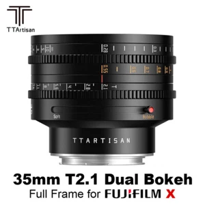 TTArtisan 35mm T2.1 Full Frame Dual Bokeh Cinema Lens for Fujifilm Fuji X Mount - Picture 1 of 9