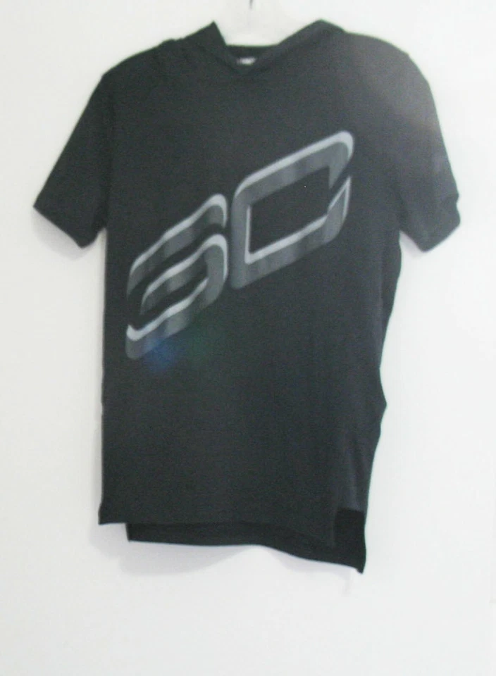 Under Armour Boys Short Sleeve Stephen Curry Hoodie Black/Gray Sz YXL - NWT - Image 1 of 1