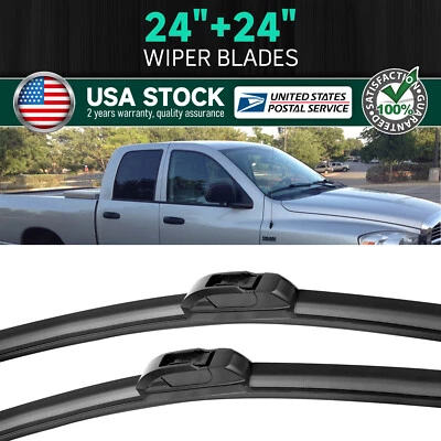 24"+24" Wiper Blades OEM Replacement For 2004-10 Dodge Ram 3500 6.7L 5.7L 5.9L — 第 1/4 张图片