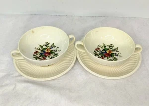 Conway Wedgewood Edme Cream Soup Bowl And Underplates Antique Set of 2 - Picture 1 of 10