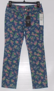 Guess Girls Daredevil Skinny Leg Floral Denim Jeans Blue Fourteen (14) NWT  - Picture 1 of 2