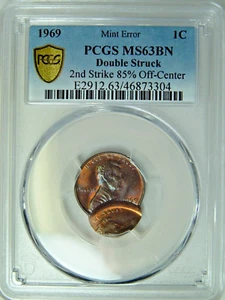 Rare 1969 Lincoln Penny ***Double Struck*** PCGS MS63RD SN. 331 - Picture 1 of 2