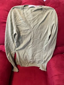 CASHMERE Pure Cashmere Sweater, Green,  V-Neck, Size XS - Imagen 1 de 4