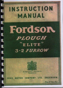 Fordson ""Elite"" 3-2 surco tractor arrastrado manual de instrucciones de arado - Imagen 1 de 1