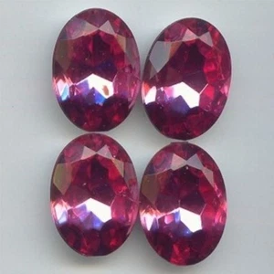 12 VINTAGE ROSE ACYRLIC 25x18mm. OVALER FACETTIERTER EDELSTEINSCHMUCK 6810 - Bild 1 von 1