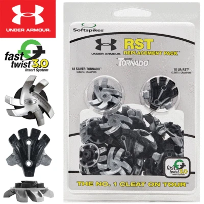 SOFTSPIKES UNDER ARMOUR SOFT SPIKES SILBER TORNADO & UA RST SOFT SPIKE SET / GOLF SPIKE SET