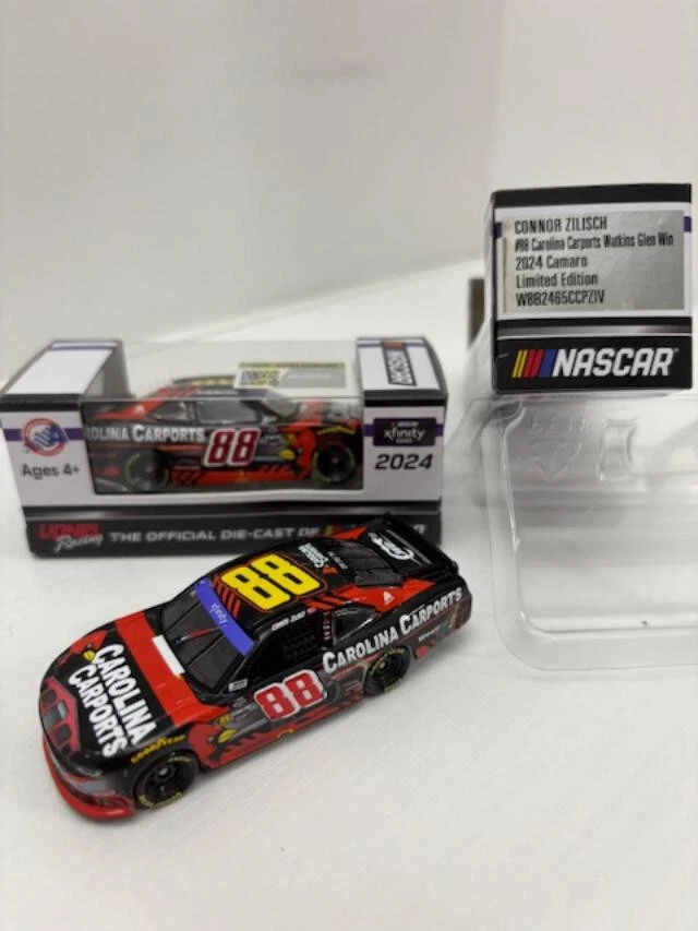 NASCAR 2024 CONNOR ZILISCH #88 WATKINS GLEN WIN CAROLINA CARPORTS XFINITY 1/64 - Image 1 of 1