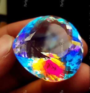 110 Crt Mystic Quartz Heart Shape pendant Size Loose Gemstone - Picture 1 of 6