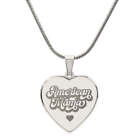 American Mama Engraved Heart Necklace Stainless Steel or 18K Yellow Gold Finish