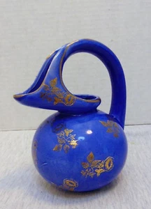 Jarra jarra crema vintage oro azul 5,5" Japón - Imagen 1 de 8