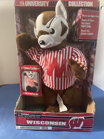 U. of Wisconsin University Mascots Collection JCPenney Gemmy New Needs Batteries Cover