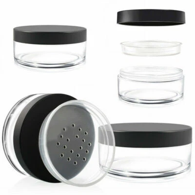 Lose Sieb Make-up Puder Behälter Kosmetik Nachfüllbar Glas Leer Kunststoff 50g