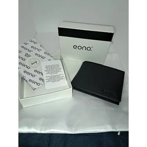 NIB- Eono Genuine Leather XL Soft & smooth Leather Black Wallet for Men - Picture 1 of 6