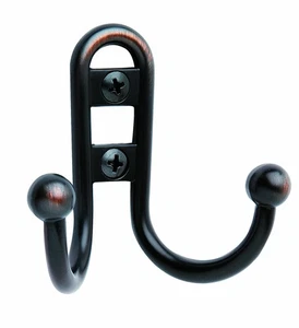| Gancho para bata de doble punta | Montaje en pared | Bronce frotado con aceite | Paquete de 1 | Bata Hoo... - Imagen 1 de 3