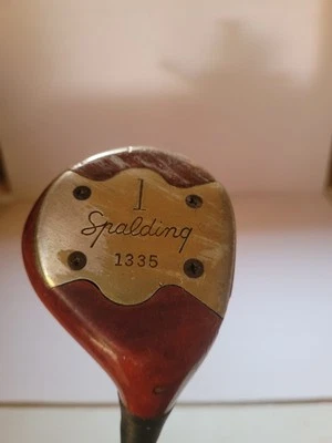VINTAGE SPALDING DRIVER, GOLF CLUB PERSIMMON WOOD, MODEL 1335.  - Image 1 of 4