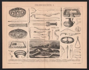1880. ARCHEOLOGICAL TREASURES OF ANCIENT EUROPE. I. Antique print - Bild 1 von 4