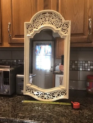 Vintage 1969 HOMCO Dart Ornate Wall Mirror Hollywood Regency Rococo WHITE WASHED - Image 1 of 4