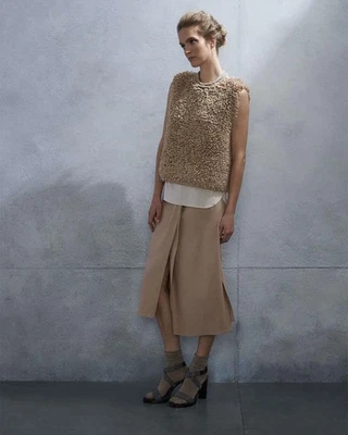 Suéter Brunello Cucinelli tejido de piel dorada de cachemir talla L nuevo $3015 Foto 1 de 4