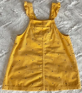 Carters Cord Strampler Kleid Baby Mädchen 24 Monate gelb schwarz Herzen Print Herbst - Bild 1 von 6
