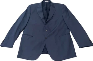 Peter Millar Wool Navy Men’s Blazer Sport Coat 2 Button Checkered Size 46 R - Picture 1 of 10