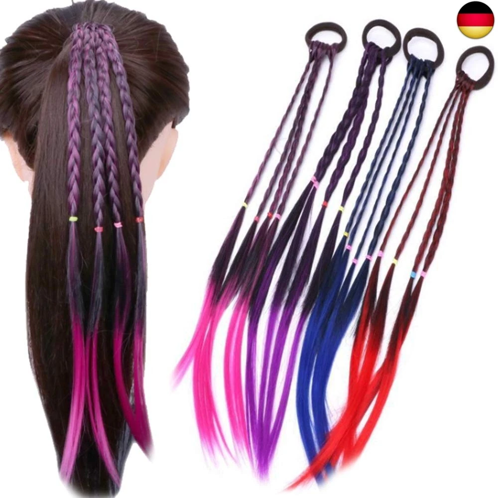 12 Bunte Haarsträhnen Zum Einklipsen – 50 Cm Lang, Mit Clips, Für Parties & Kostüme