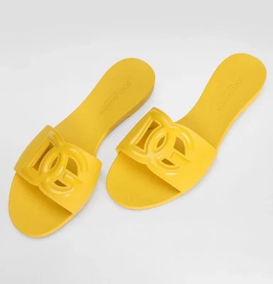 Sandalia Dolce & Gabbana Bianca Interlock Slide Talla 38/8 Foto 1 de 4