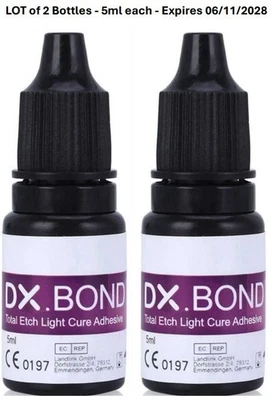 Lot of 2 - DENTEX DX Bond Dental Light Cure Dentin Enamel Resin Bonding Adhesive