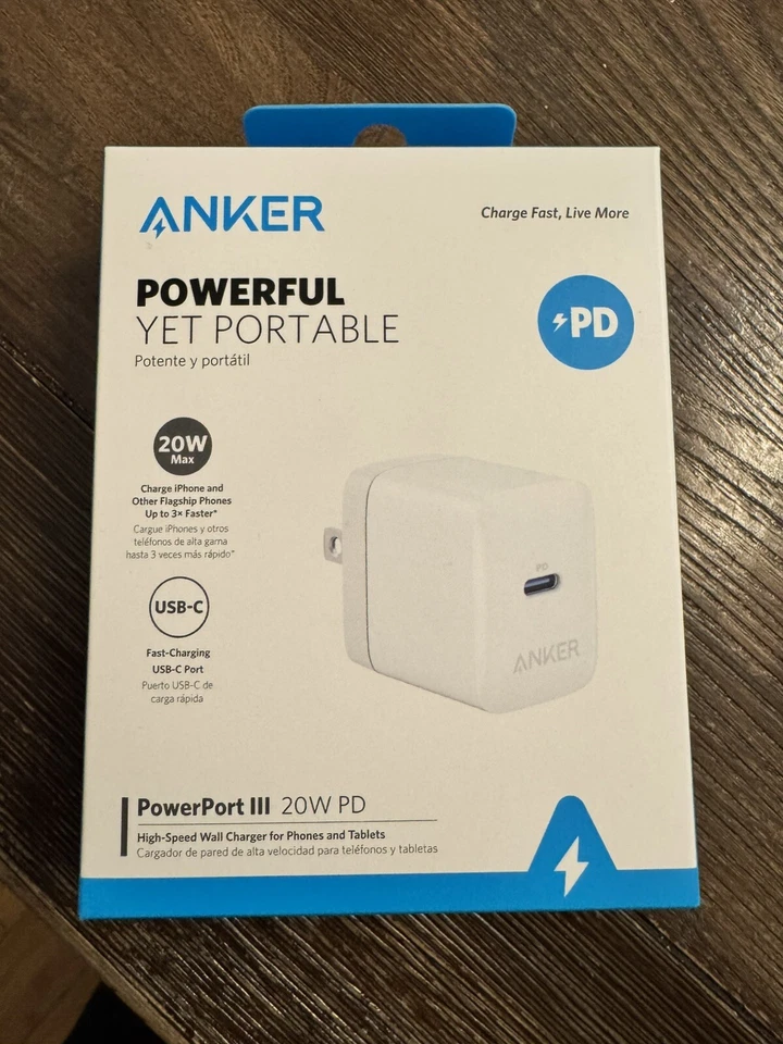 Cargador de pared USB-C de alta velocidad Anker PowerPort III 20W PD Foto 1 de 1
