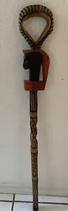 Handgefertigter Holz Gehstock Indianer handgeschnitzt - Bild 1 von 12