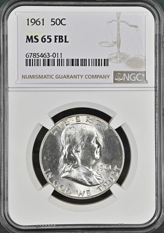 1961 50C FL Franklin Half Dollar NGC MS65FBL   6785463-011 Cover