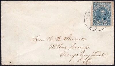 Confederate, CSA #2 Paterson, Newberry CH SC CDS SEP 26, 1862 to Willow Swamp SC - Image 1 of 2