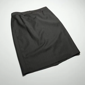Loft Petites Pencil Skirt Size 2P Pinstripe Brown Wool-Mix Tailored Office Siren - Picture 1 of 14