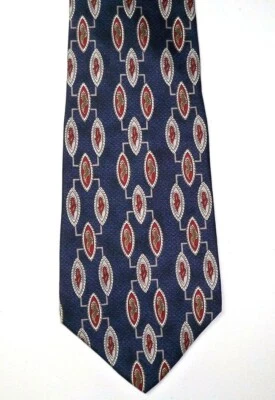 Corbata Mikael York 100% Seda 58" - Azul Marino con Gris Rojo y Marrón Foto 1 de 3