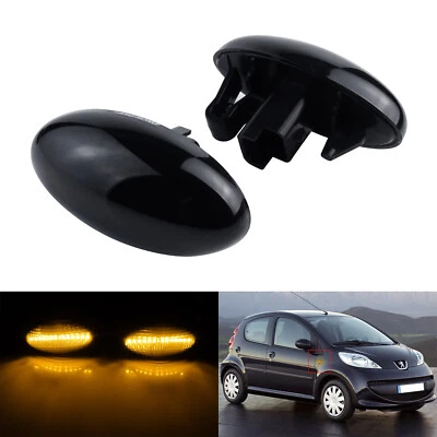 2pcs LED Side Marker Repeater Indicator Light Amber For Peugeot 206 301 307 407 - Image 1 of 4