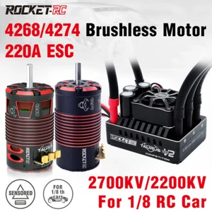 ROCKET-RC 220A Brushless ESC 7.4V/6A BEC 4268 Motor 4274 Motor for 1/8 RC Car - Picture 1 of 23