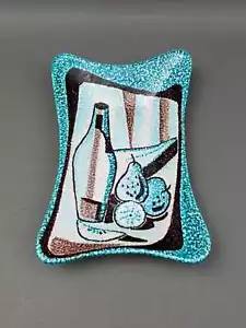 Italian MCM Bitossi Raymor Abstract Still Life Fruit Art Pottery Catchall Tray - Picture 1 of 7