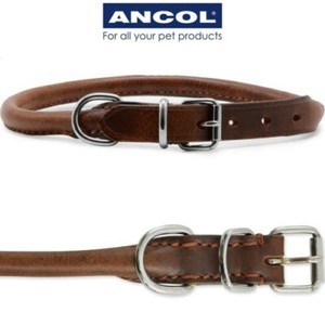 small rolled leather dog collar