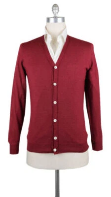 Cardigan De Cachemira Rojo Mezcla Con Escote En V - (716) - Imagen 1 de 4