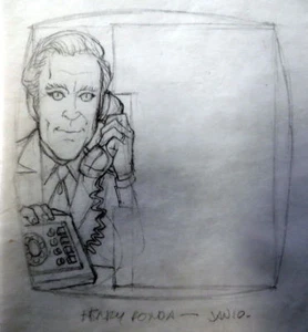 Dibujo a lápiz AL KILGORE HENRY FONDA Actor LEGEND The Smith Family 1971 AKd240 - Imagen 1 de 2