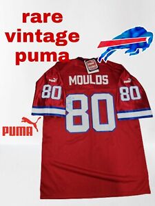 🔥🏈Vintage Puma NFL  Jersey Buffalo Bills Eric Moulds Sz. L  Signed🔥