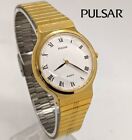 Vintage 1989 Pulsar V515 7050 Unisex Quartz Analogue Watch Gold Tone
