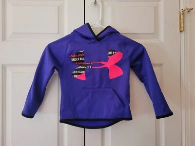 Girl Under Armour Purple Hot Pink Large Loto Hoody Sweatshirt Size 4 - Image 1 of 3