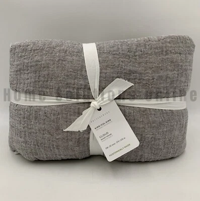 Funda nórdica Pottery Barn Cloud algodón lino gris King Cal #N184G Foto 1 de 3