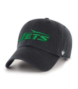 Sombrero de papá ajustable de limpieza histórica negra marca New York Jets '47 - Imagen 1 de 3