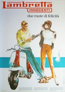 Reproduction Vintage "Lambretta" Italy Poster, Home Wall Art, Size: A2 - Picture 1 of 1